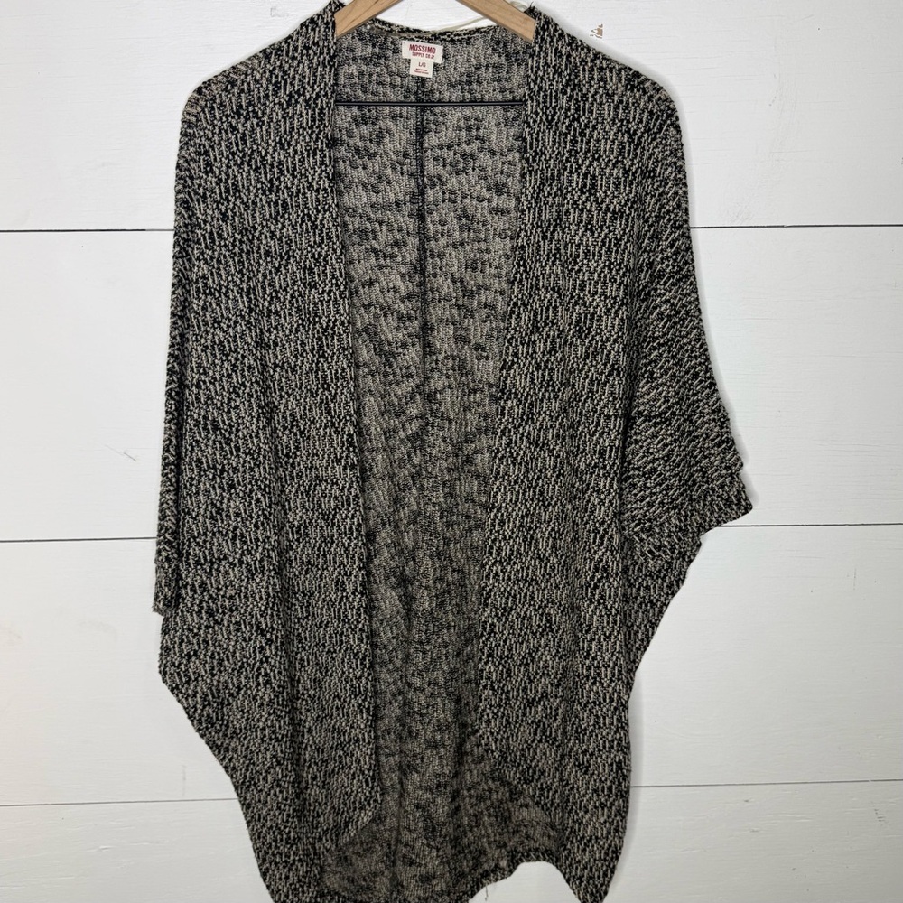 Mossimo Supply Co. • Black and Tan Knit Open Front Cardigan Size Large